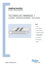 Hinweise für richtiges Lagern, Konfektionieren und Auflegen